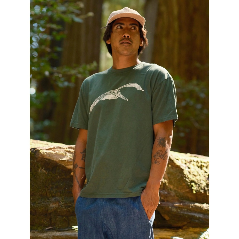 Mollusk Pelican Tee Rover Green Graphic T-Shirt Size L